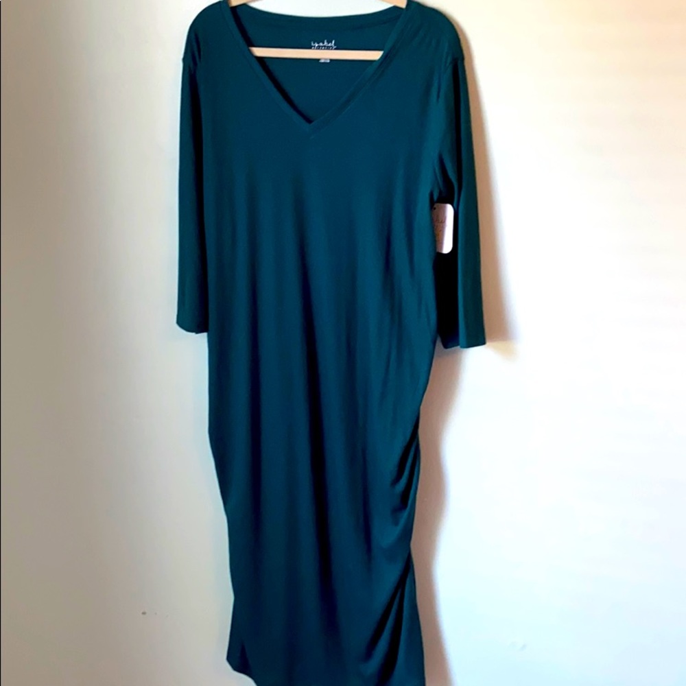 BNWT teal Isabel maternity midi maternity dress